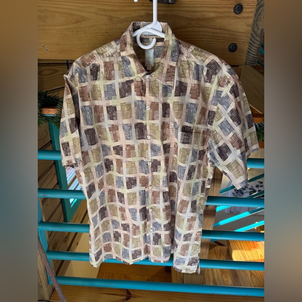 Mens Burma Bibas Geometric Print Shirt Size Medium​